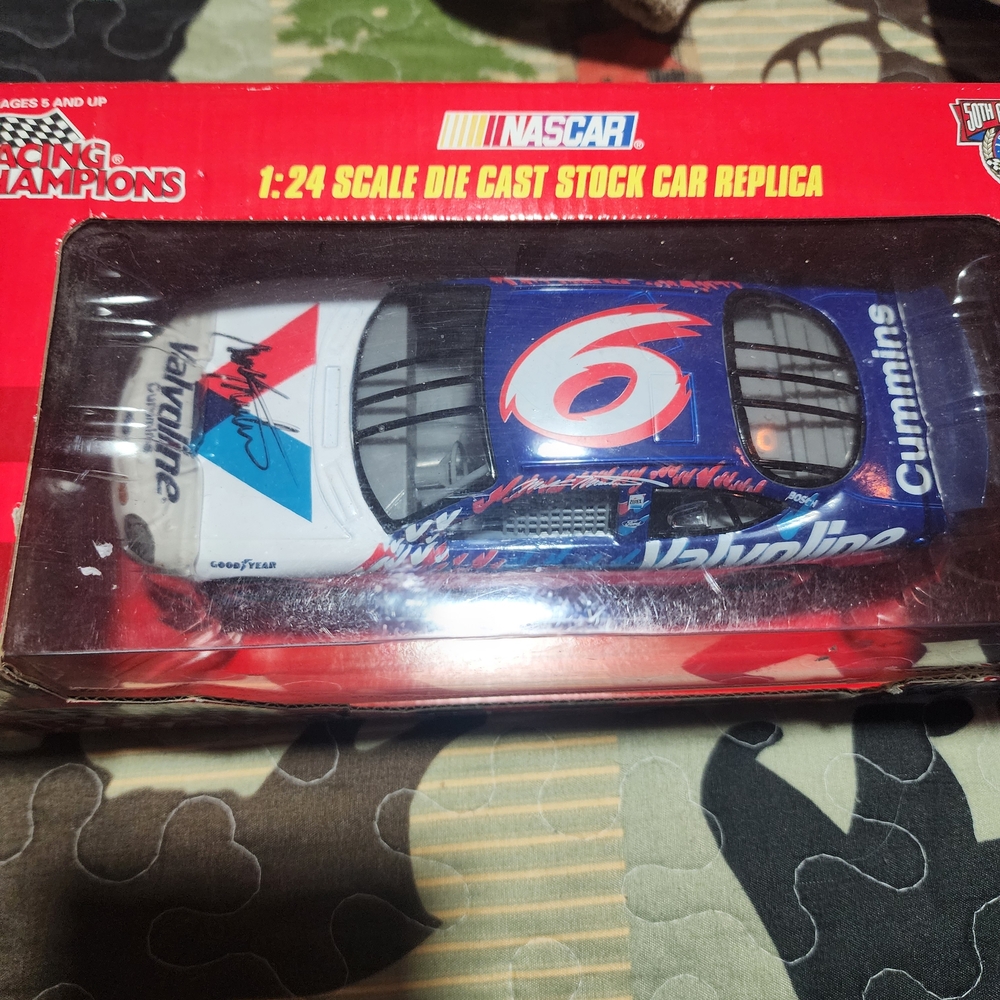 Nascar Blue and Red Die-Cast Stock Car Replica